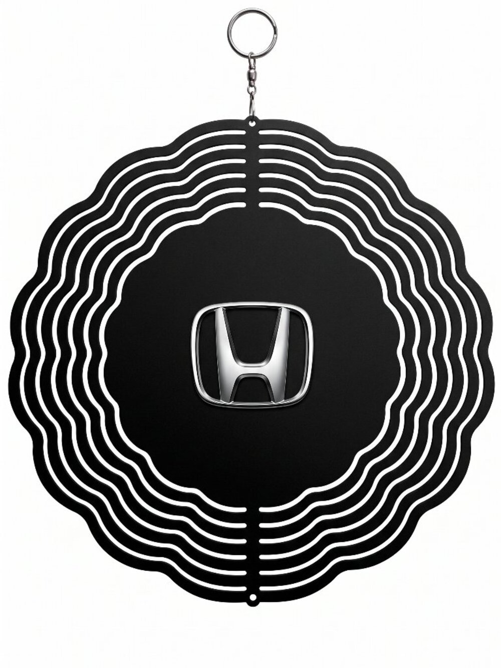 10" Honda Logo Kinetic Wind Spinner - Black Metal Yard Decor